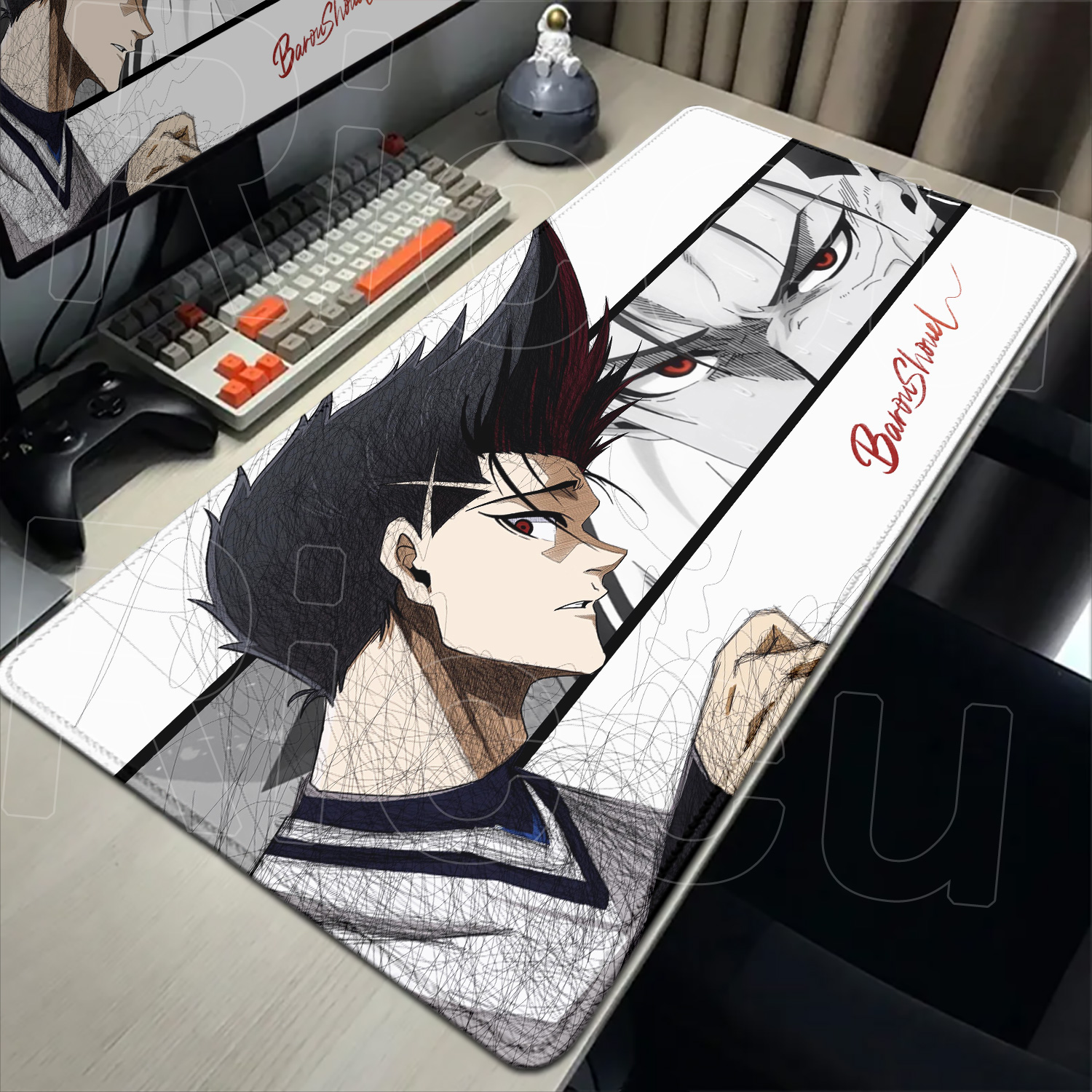 Blue Lock Rin Itoshi anime large gaming mouse pad