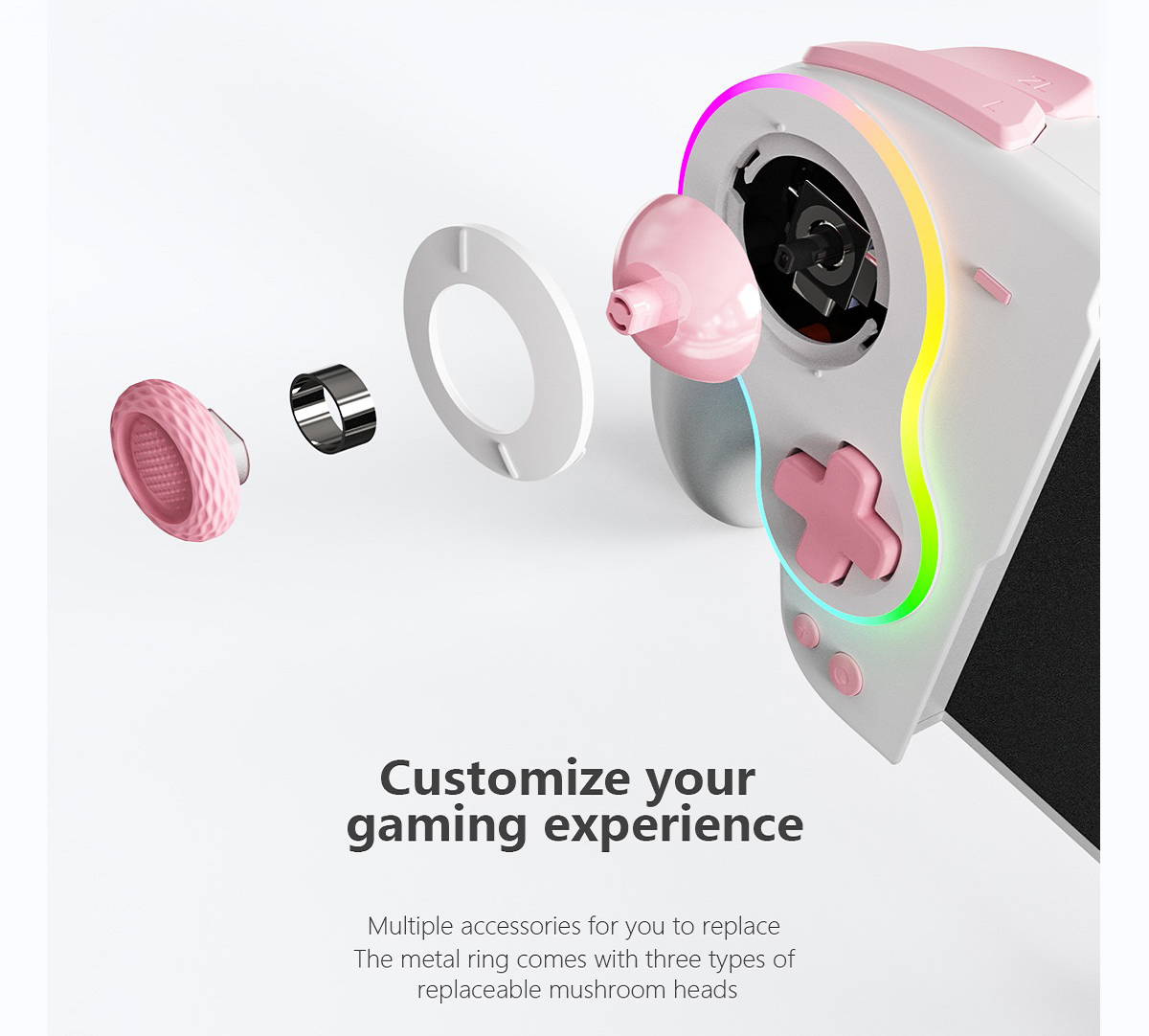Nintendo Switch compatible wired gamepad with RGB lighting