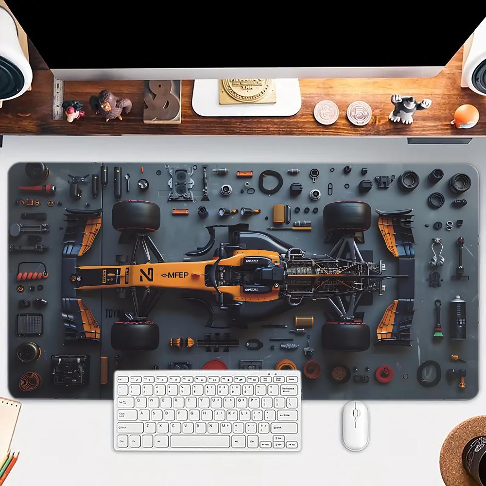 XXL soft computer keyboard mat with racing car design