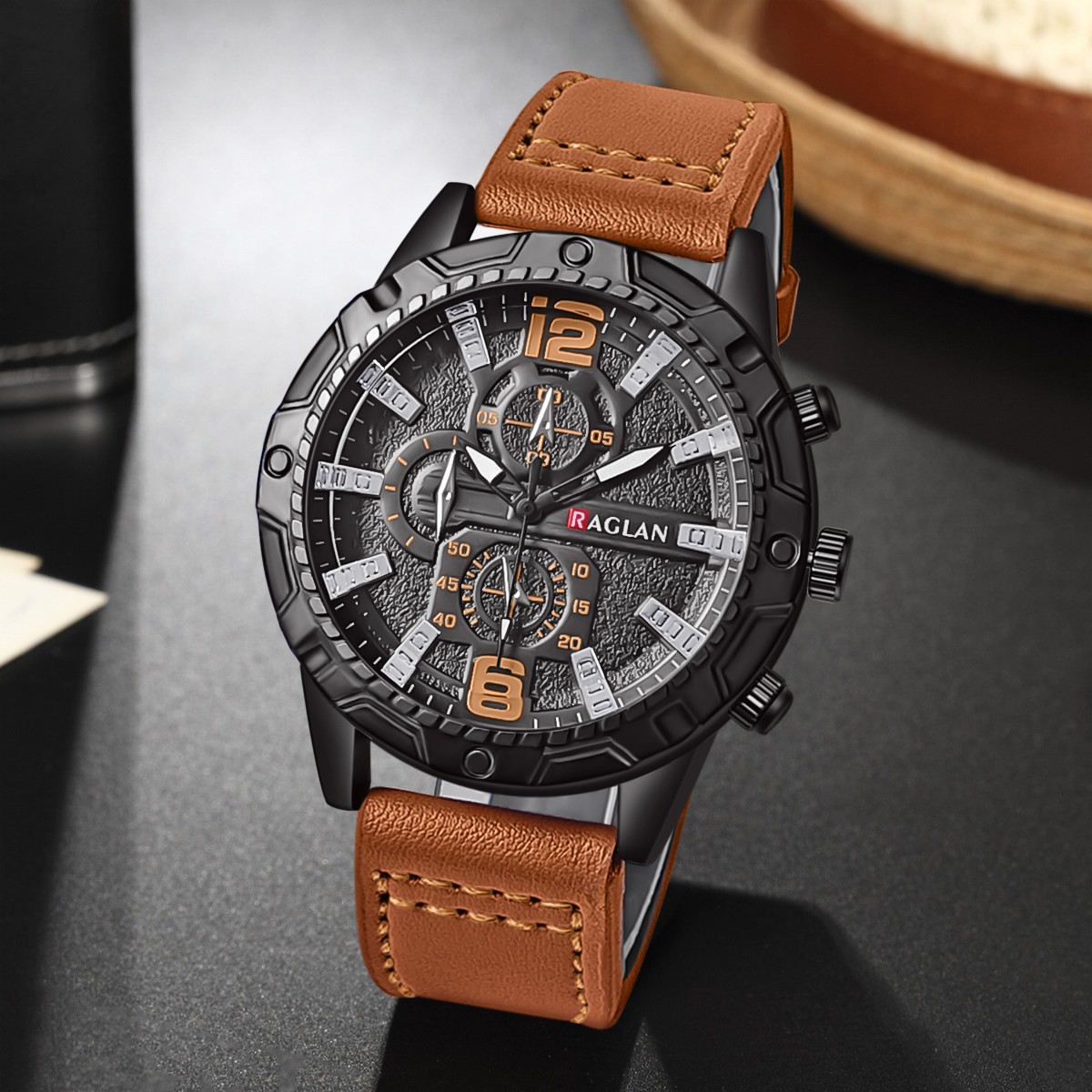 Mens Leather Watch Fashion Wristwatch - High-quality product image
