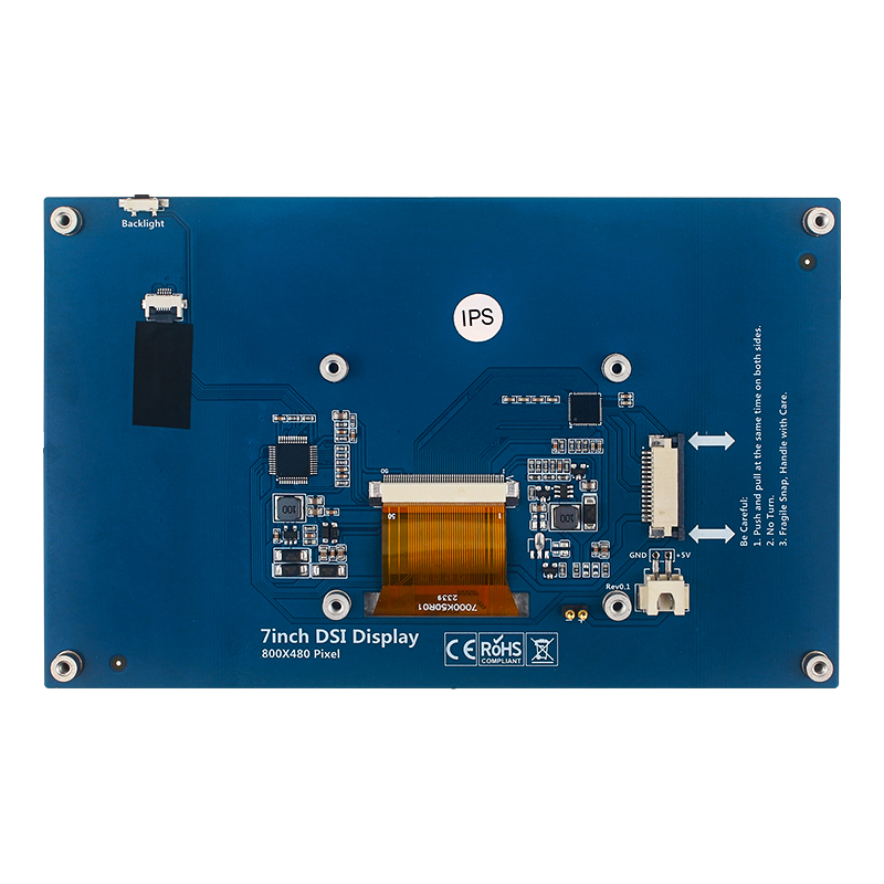 Back product photo showing circuit board and ports