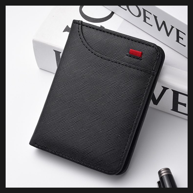 Mens Vertical Wallet Slim Multi Card Mini Card Holder - Compact design captured from top angle