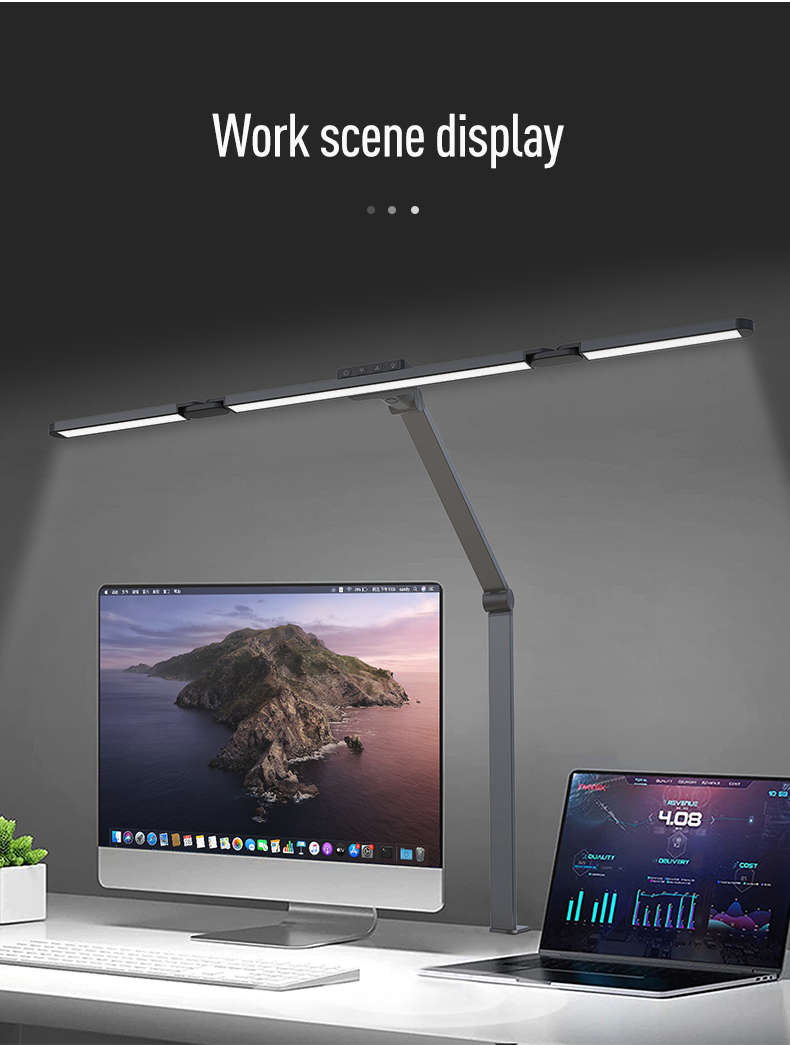 LED Desk Lamp with Clamp and Remote Dimming 24W - Modern style featured in daily use