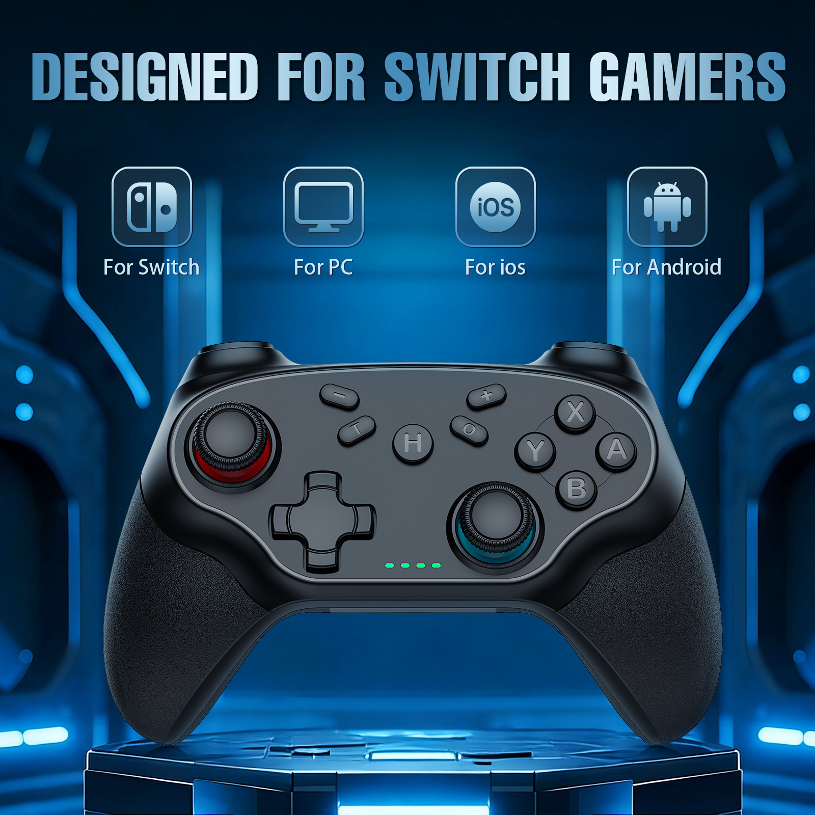 Wireless Pro Game Controller for Switch and PC with Turbo - High-quality product image