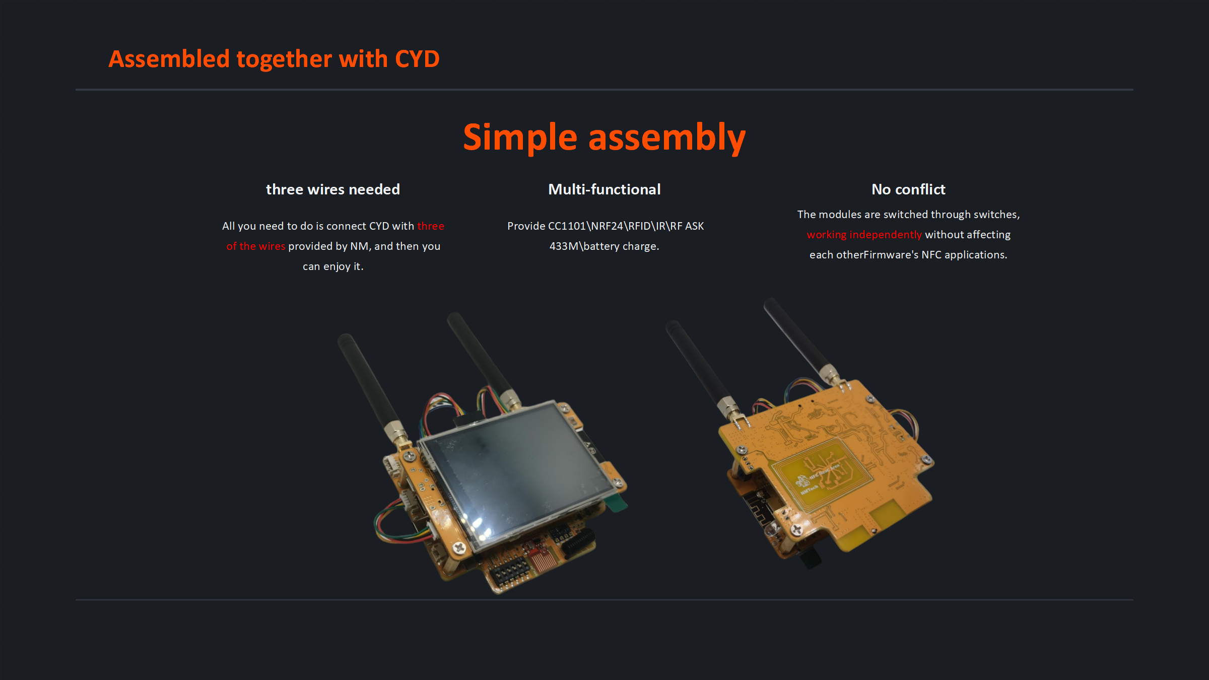 Detailed view of the expansion board components