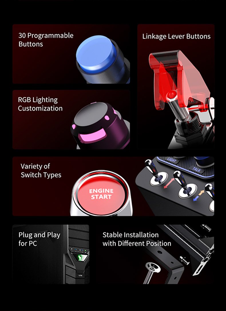 Programmable Control Box with 30 Buttons and RGB for PC - Detailed view of the product