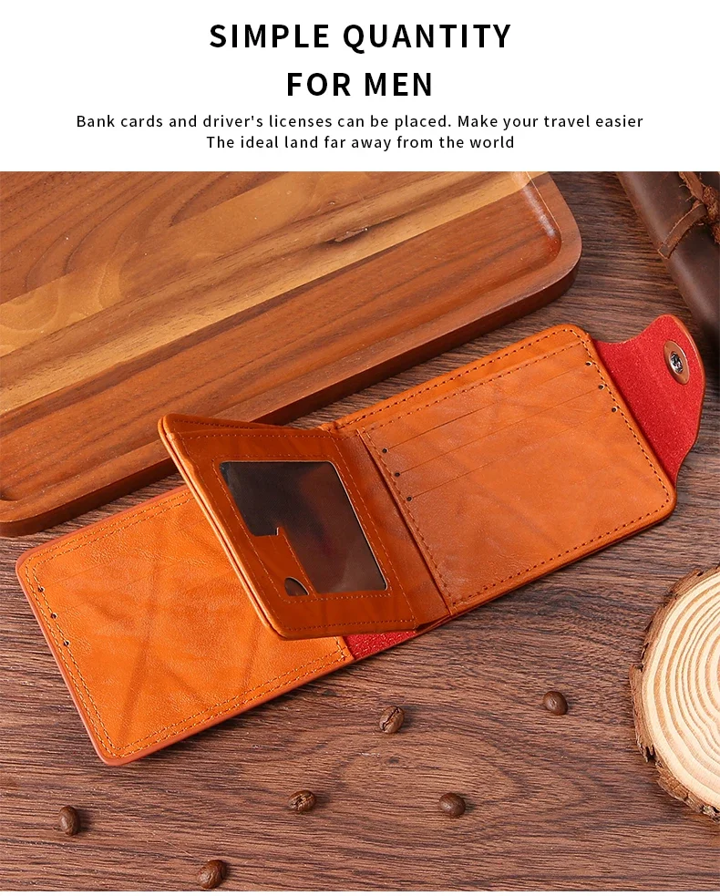 Mens Leather Wallet Dollar Pattern Large Capacity Card Holder - Angle view of the product in use