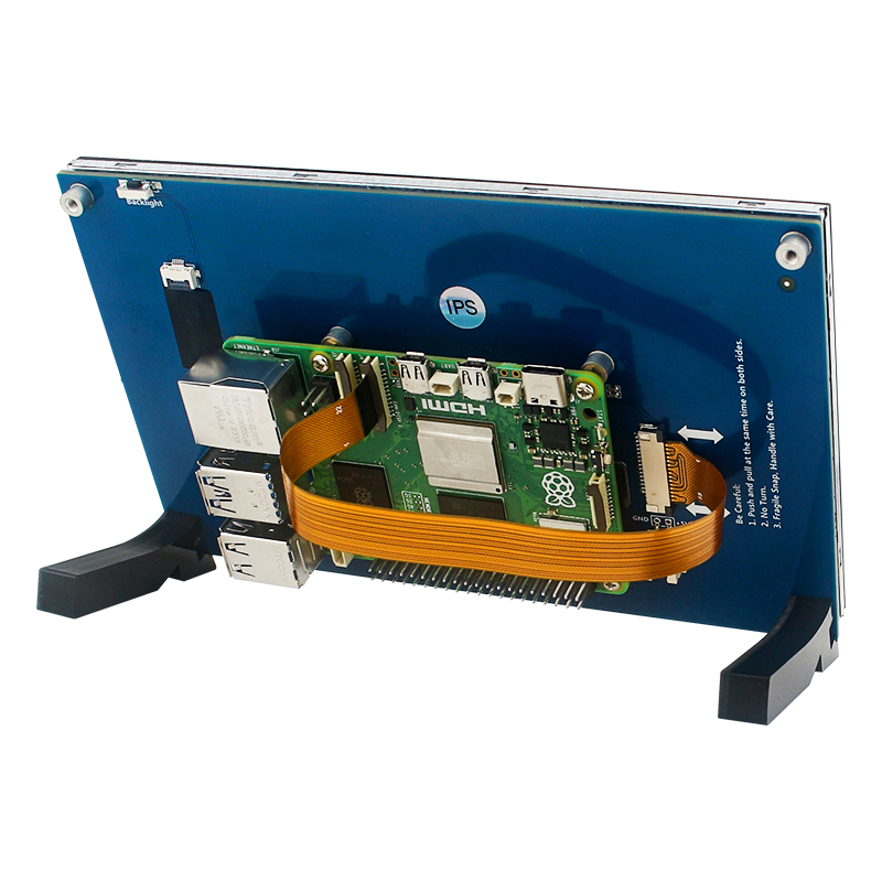 Standard mounting feet attached to the monitor