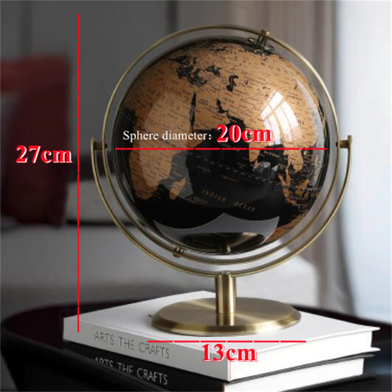 Dual axis 720 degree rotating decorative globe craft