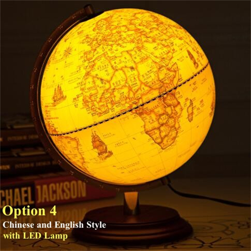 World globe desk lamp with charging port