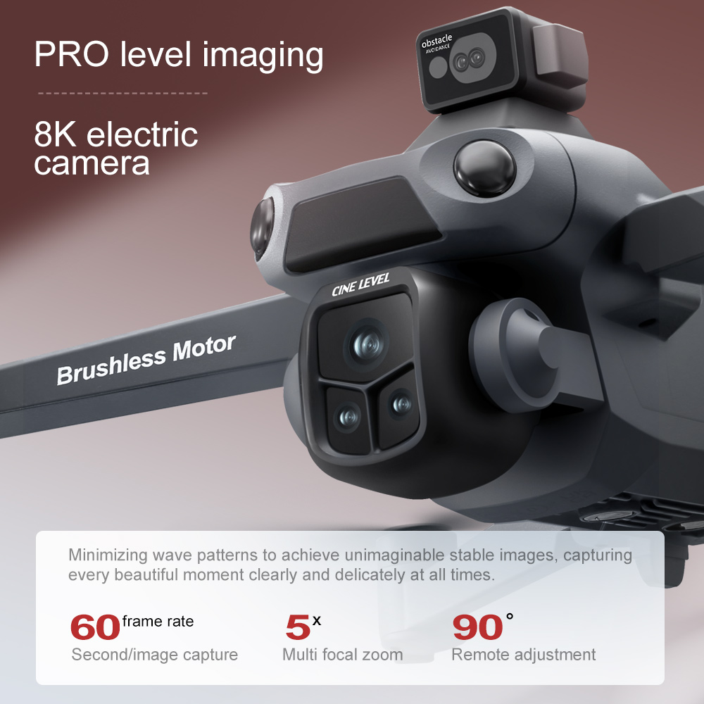 8K GPS Drone with Camera Brushless Laser Obstacle Avoidance - Side view of the item