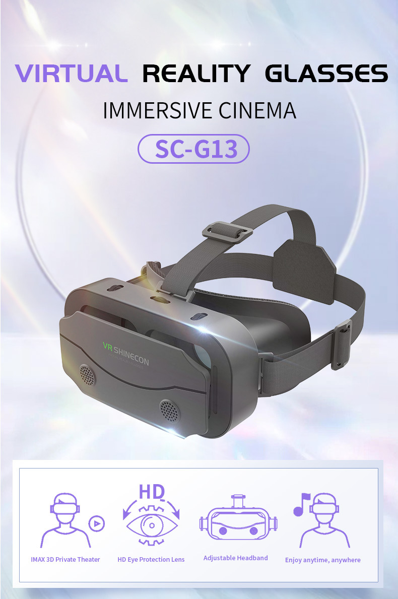 SHINECON VR headset with original box and smartphone compatibility