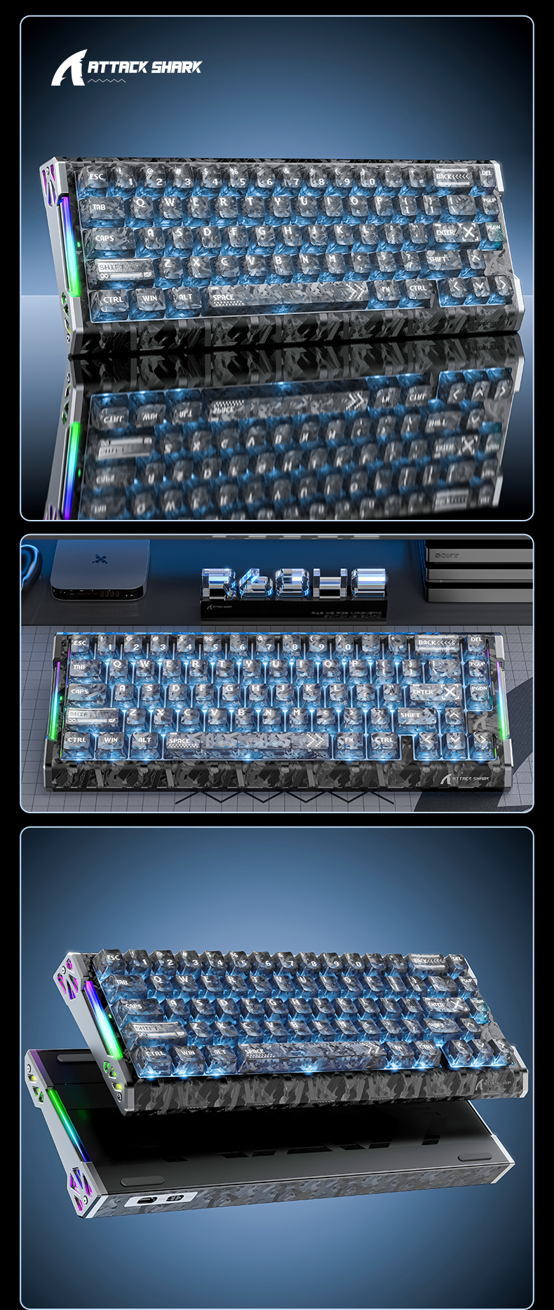 Package contents and accessories for gaming keyboard