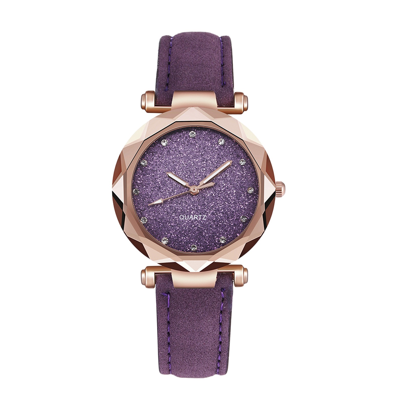 Womens Small Wrist Watch Leather Strap Roman Numeral Dial - Detailed view of the product