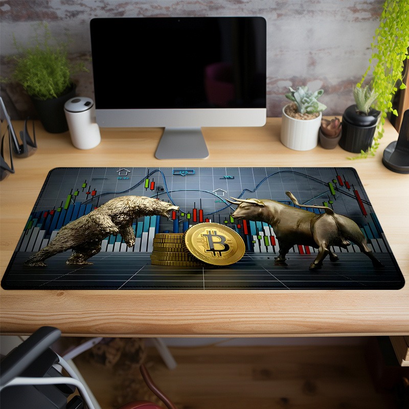 Crypto Bear Gaming Mouse Pad XXL Long Desk Mat - Zoomed image showing craftsmanship