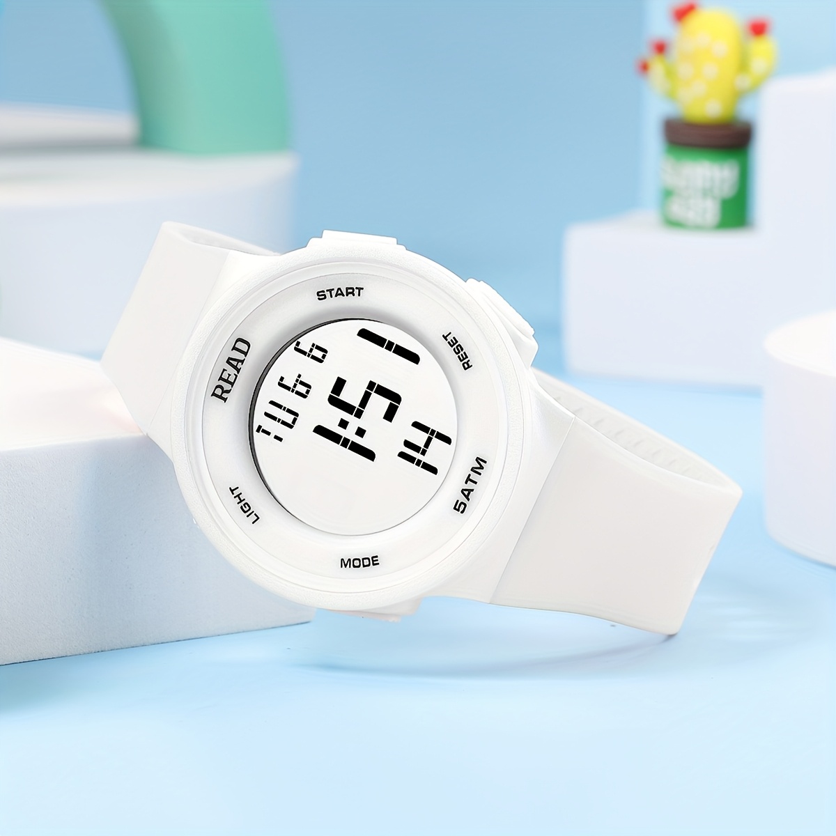 Womens Digital LED Watch Waterproof Fashion Wristwatch - Angle view of the product in use