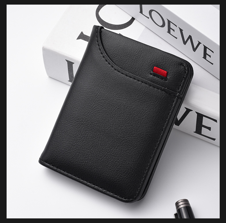 Mens Vertical Wallet Slim Multi Card Mini Card Holder - Premium material and texture showcase