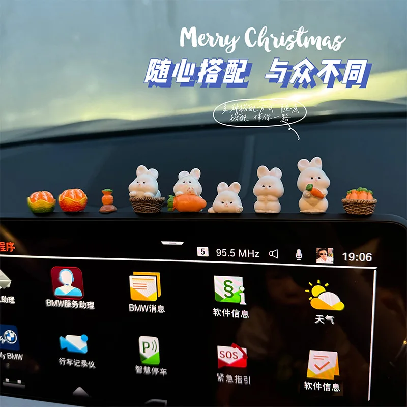 Cute Bunny Car Center Console Decor Accessories - Product close-up for better view