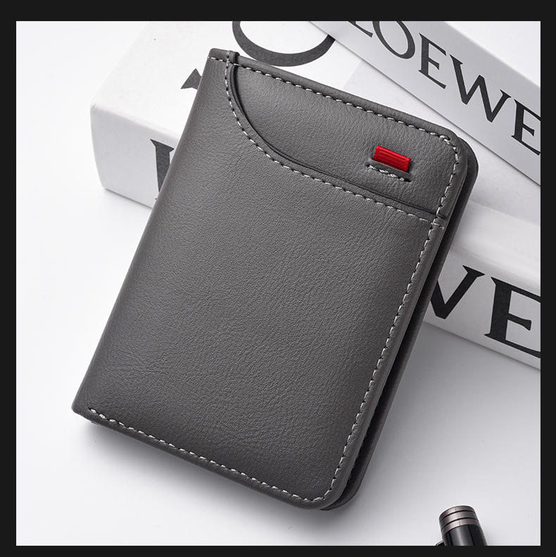 Mens Vertical Wallet Slim Multi Card Mini Card Holder - Minimalist aesthetic in natural lighting
