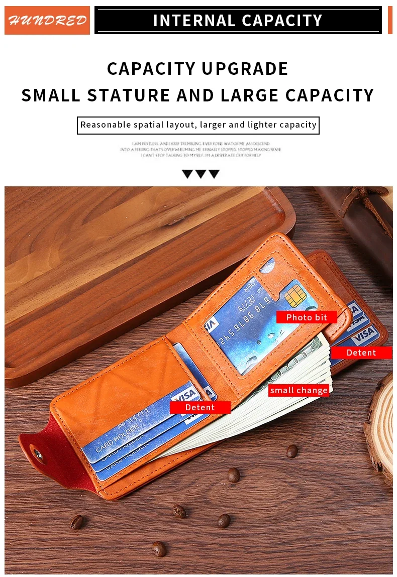 Mens Leather Wallet Dollar Pattern Large Capacity Card Holder - Lifestyle shot of the product