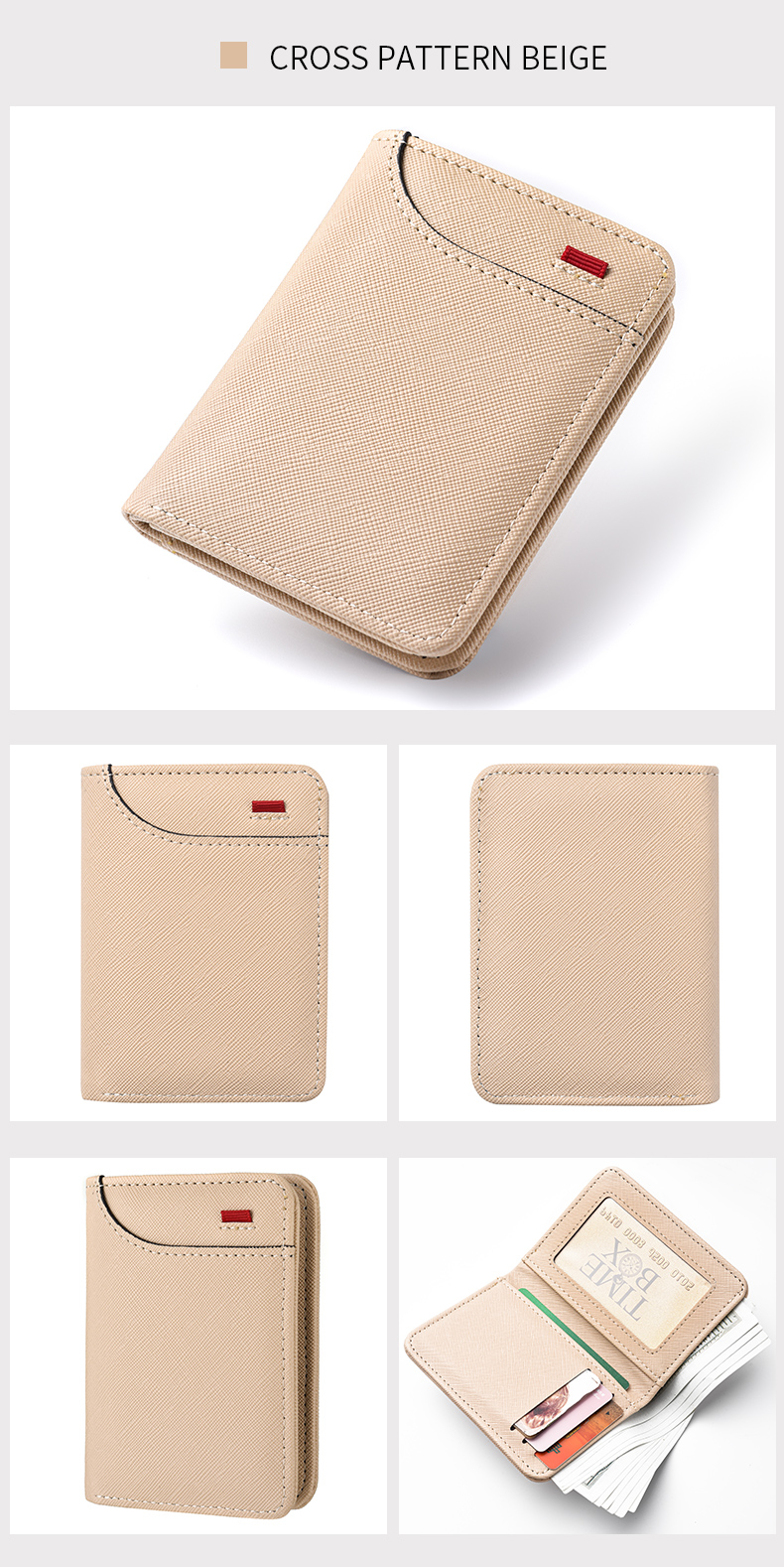 Mens Vertical Wallet Slim Multi Card Mini Card Holder - Seamless finish and edge detailing