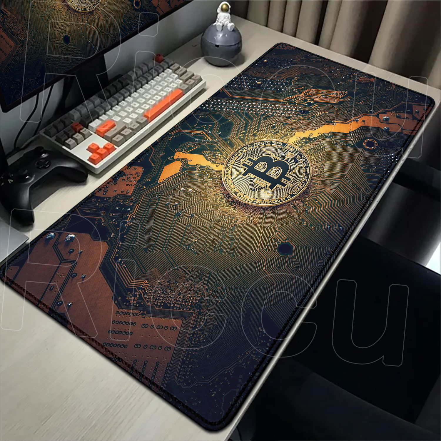 Bitcoin Mouse Pad XXL Large Desk Mat Gaming Deskpad 90x40cm - Product close-up for better view