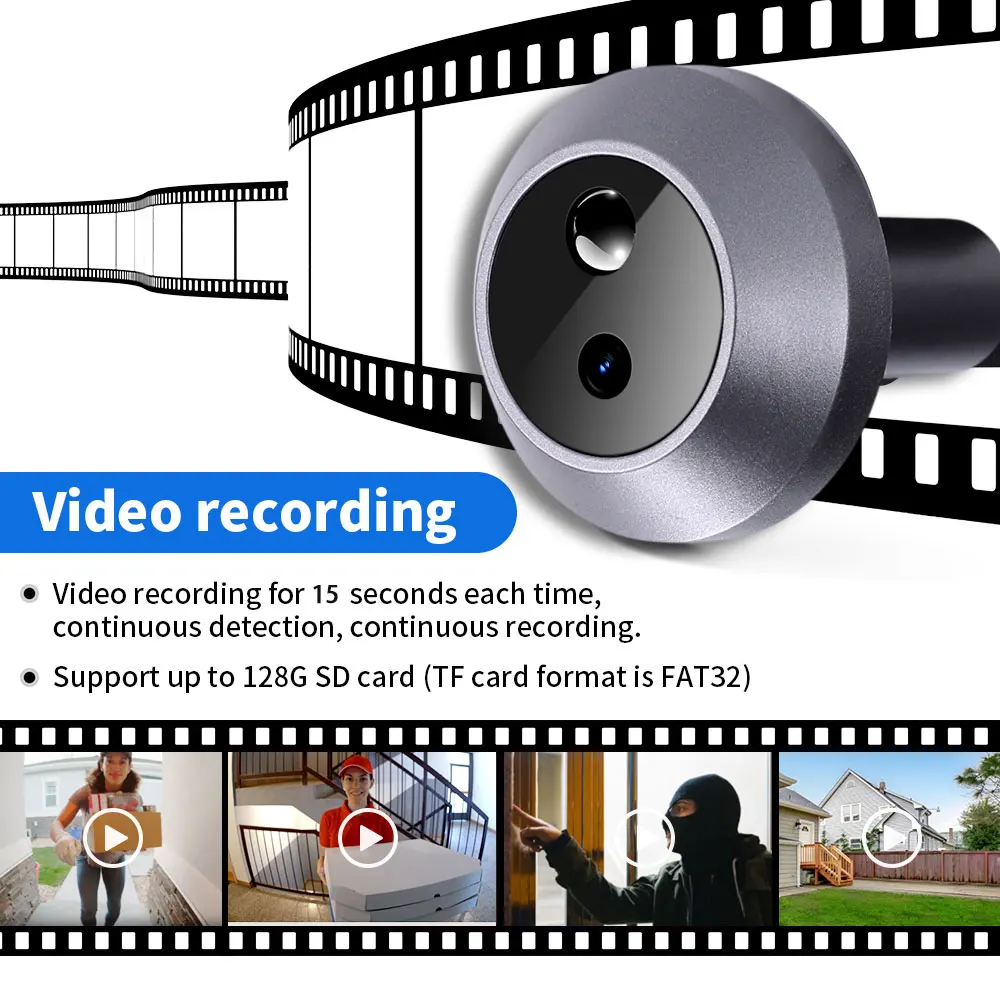 PIR motion detector and wide angle lens features