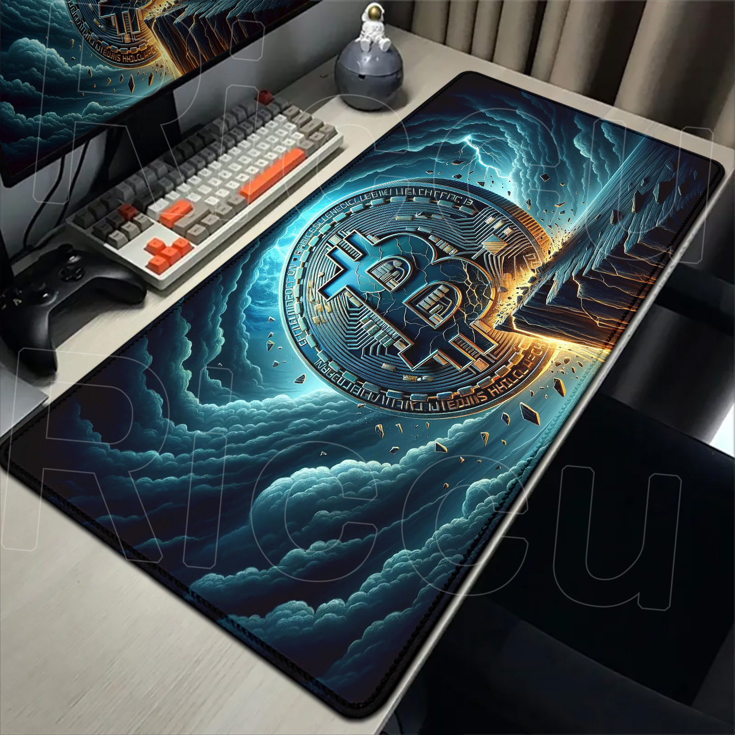 Bitcoin Mouse Pad XXL Large Desk Mat Gaming Deskpad 90x40cm - High-quality product image