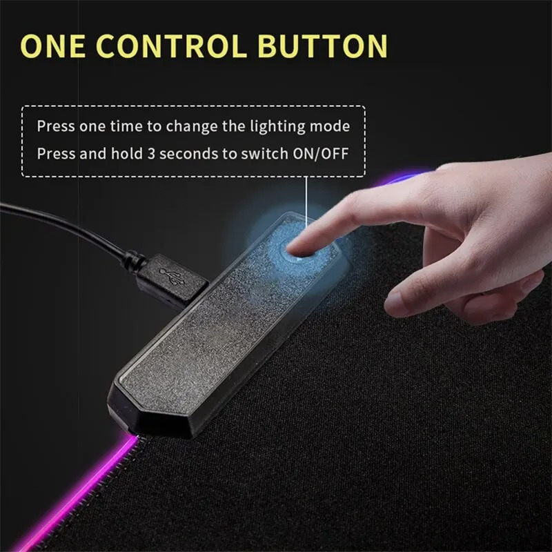 Glow effect keyboard and mouse mat for gaming