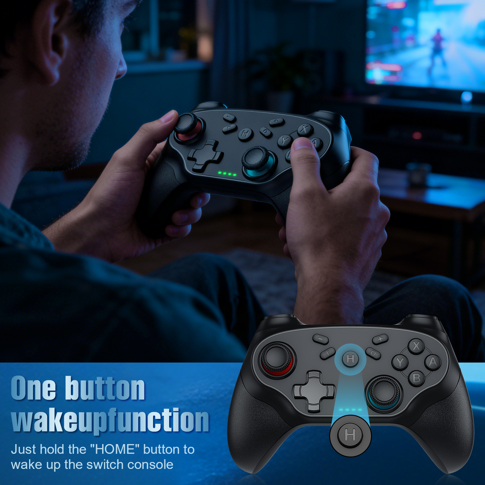 Wireless Pro Game Controller for Switch and PC with Turbo - Lifestyle shot of the product