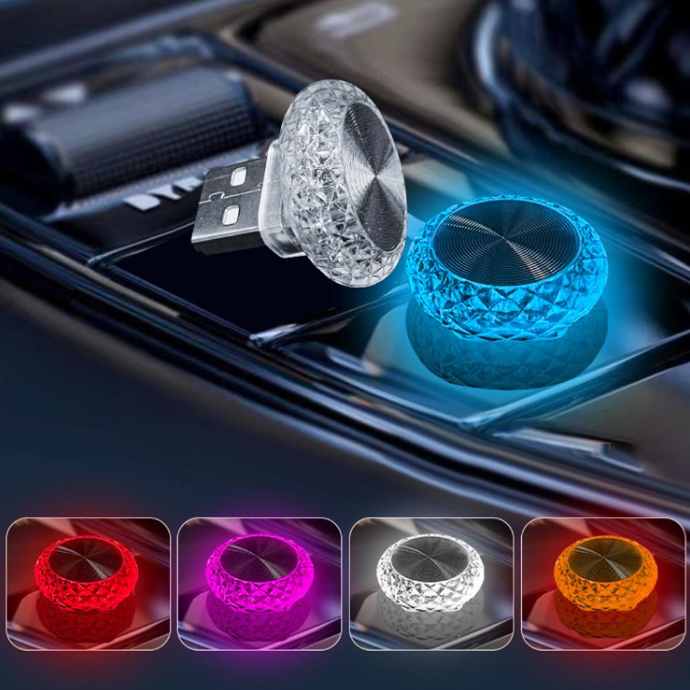Car USB Ambient LED Lights Portable Mini Atmosphere Lamp - Angle view of the product in use