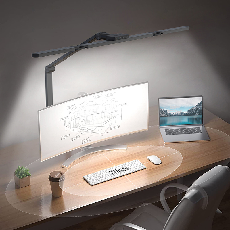 LED Desk Lamp with Clamp and Remote Dimming 24W - Detailed surface texture up close