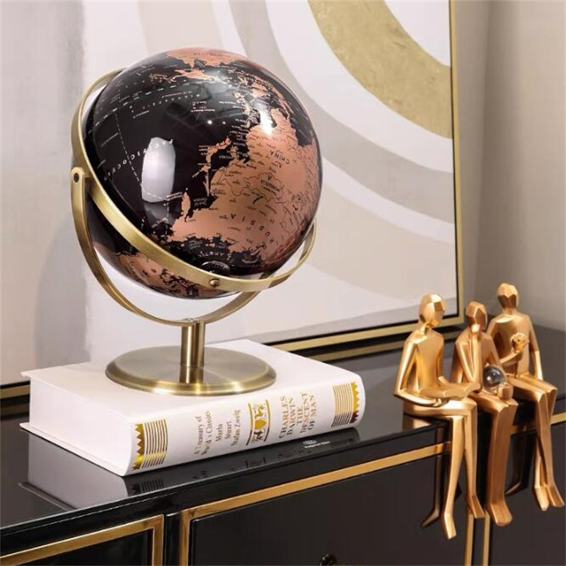 Light luxury craft desktop globe showing world map