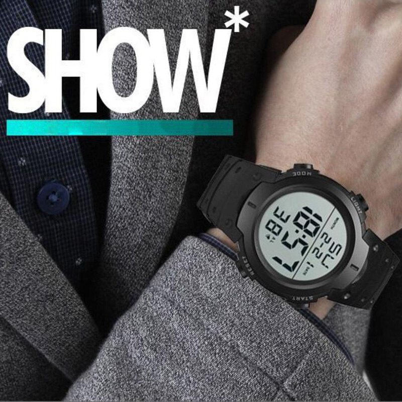 Mens Waterproof Sports Fitness Digital Watch - High-quality product image