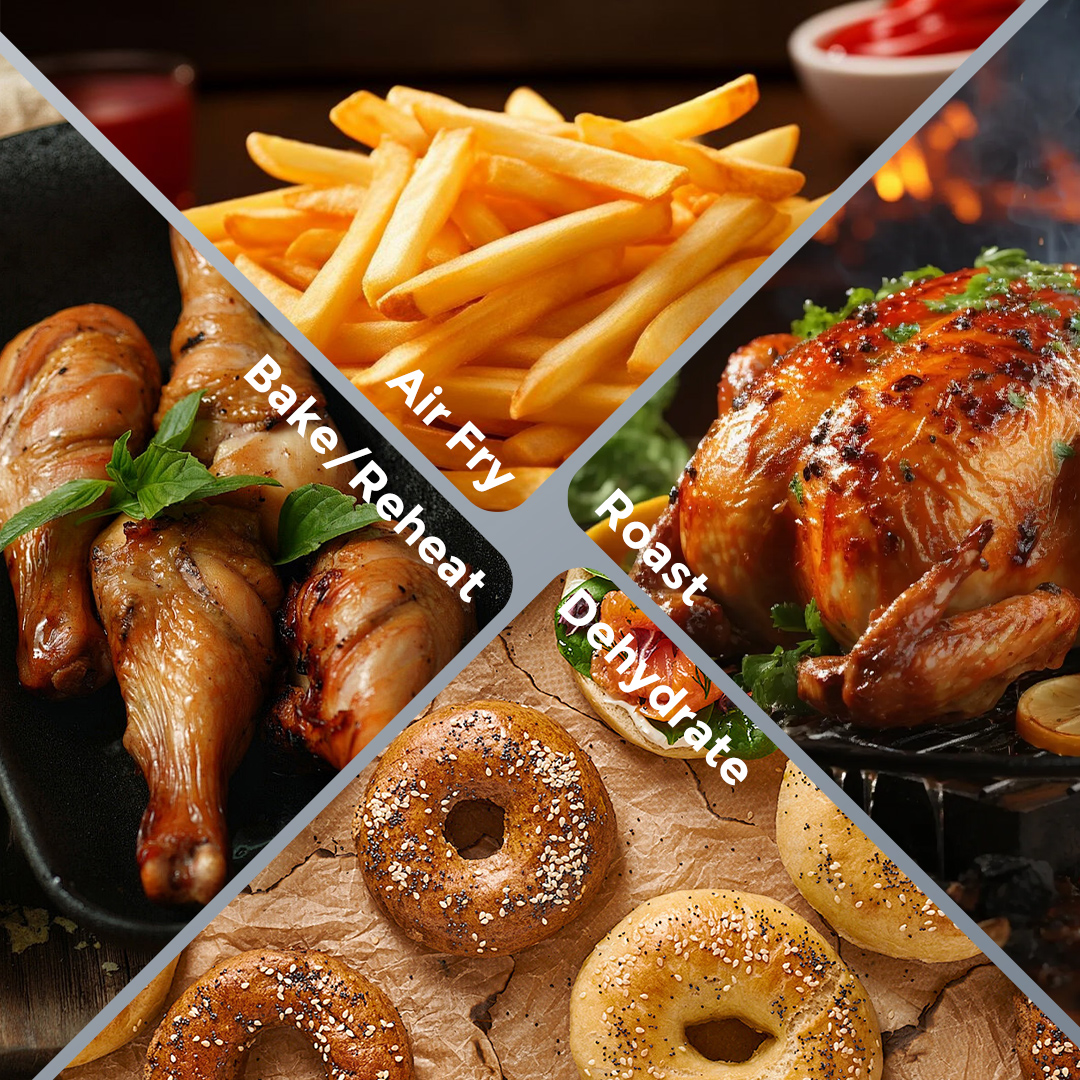 Sejoy 8-in-1 air fryer showing large family size capacity