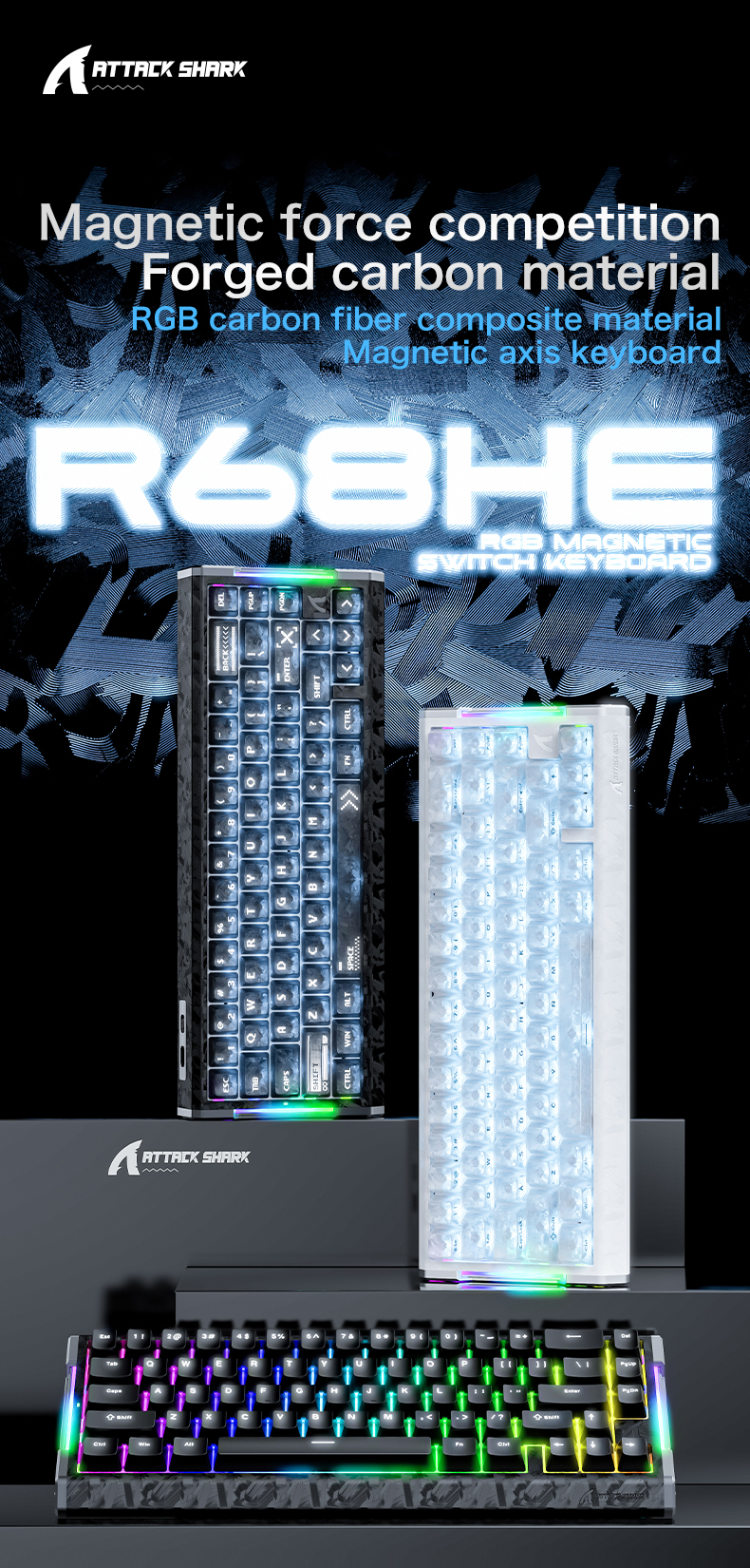 Attack Shark R68HE magnetic gaming keyboard overview