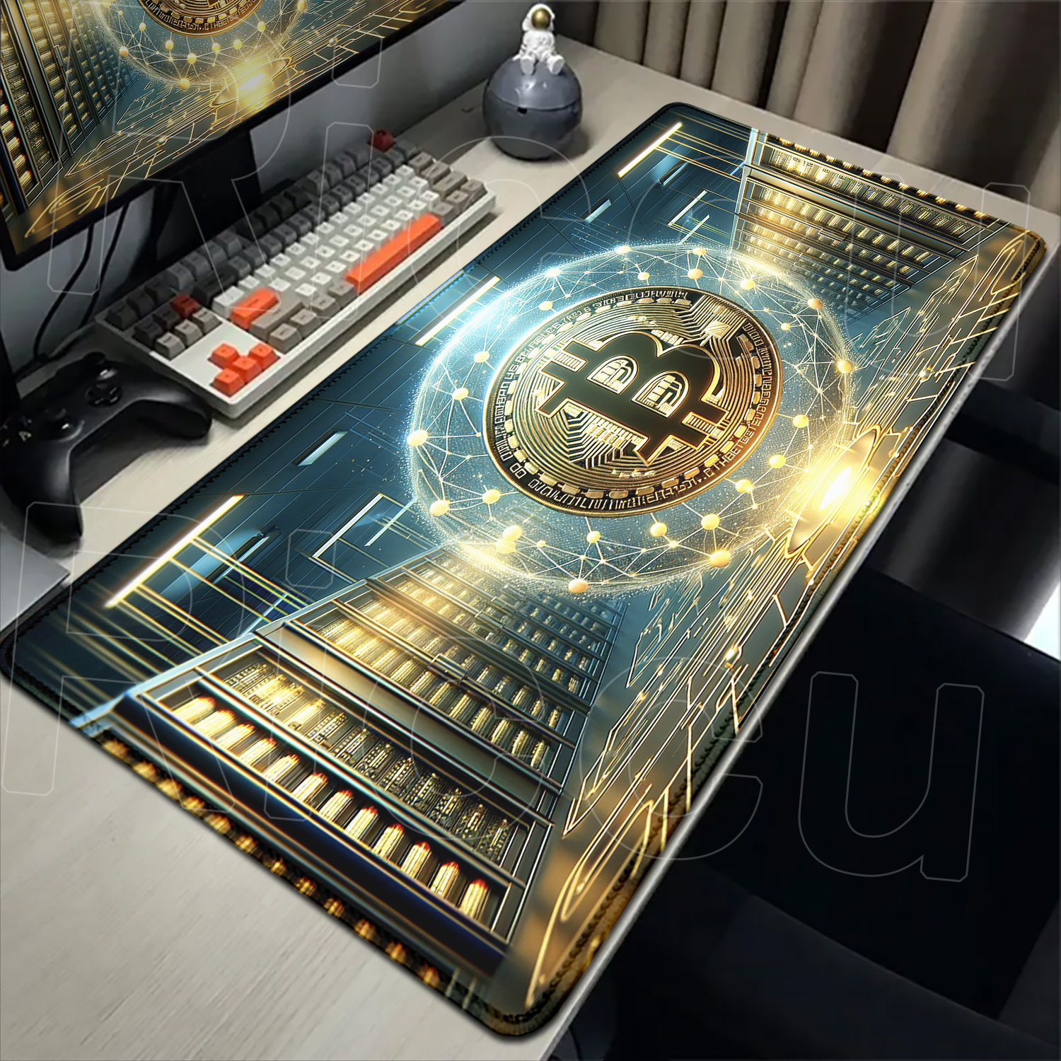 Bitcoin Mouse Pad XXL Large Desk Mat Gaming Deskpad 90x40cm - Detailed view of the product