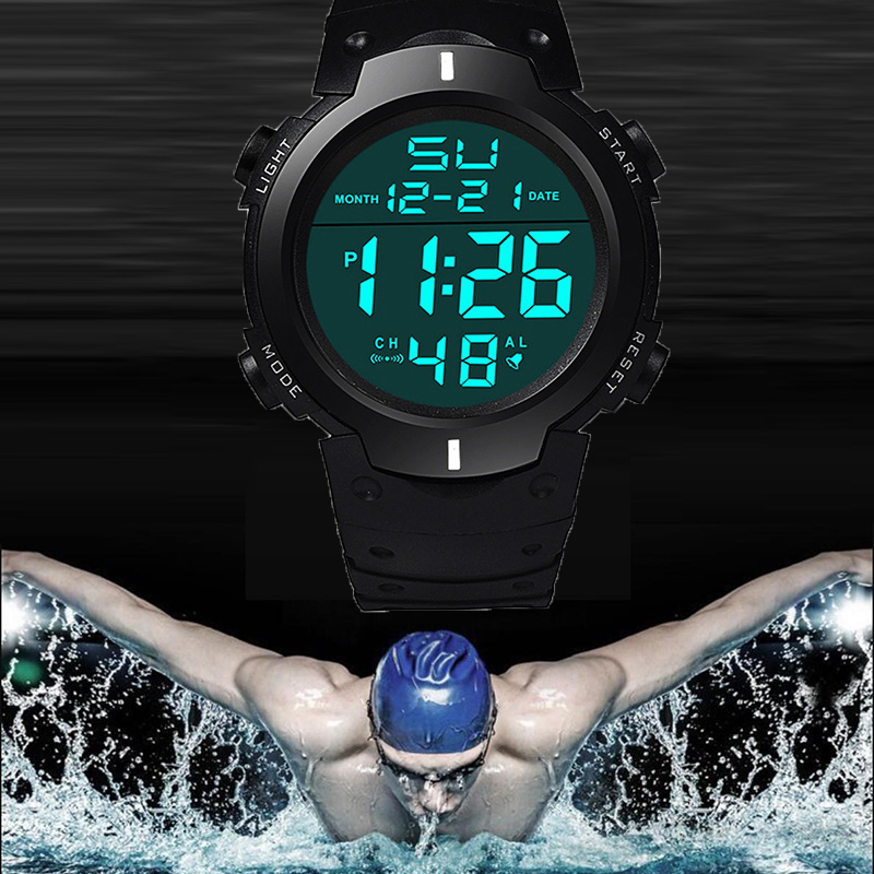 Mens Waterproof Sports Fitness Digital Watch - Product close-up for better view