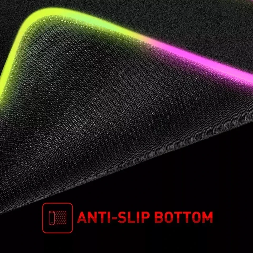 Colorful LED gaming desk pad surface