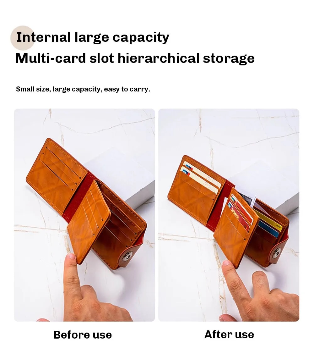 Mens 100 Dollar Bill Leather Wallet Card Holder - Zoomed image showing craftsmanship