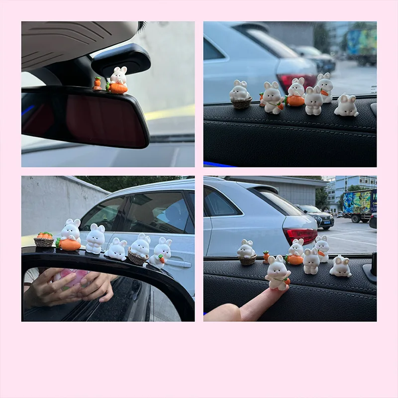 Cute Bunny Car Center Console Decor Accessories - Detailed view of the product
