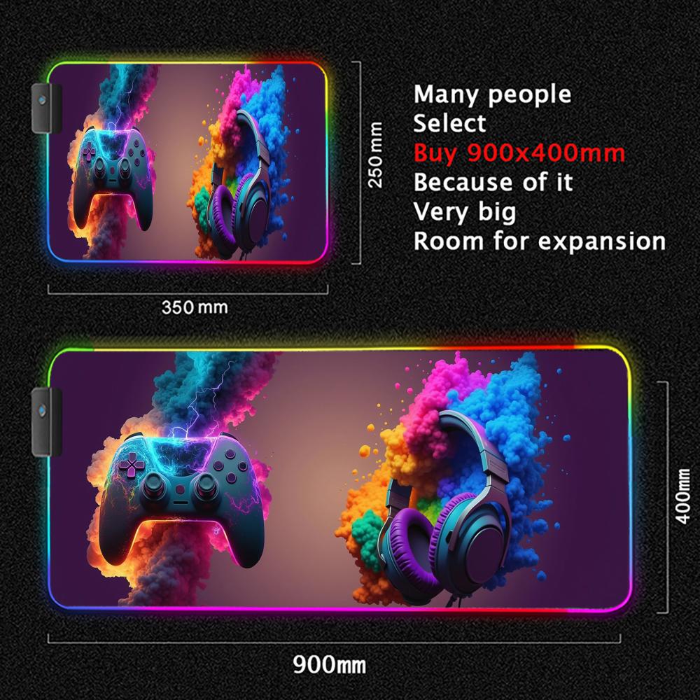 Large gaming keyboard cover with gamepad print