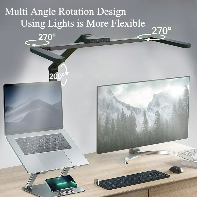 LED Desk Lamp with Clamp and Remote Dimming 24W - Durability emphasized through real-world setting
