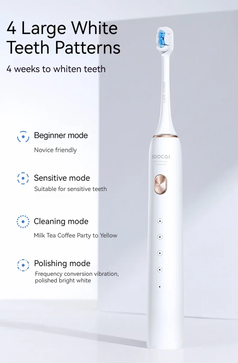 Soocas X3S sonic electric toothbrush mode indicator lights