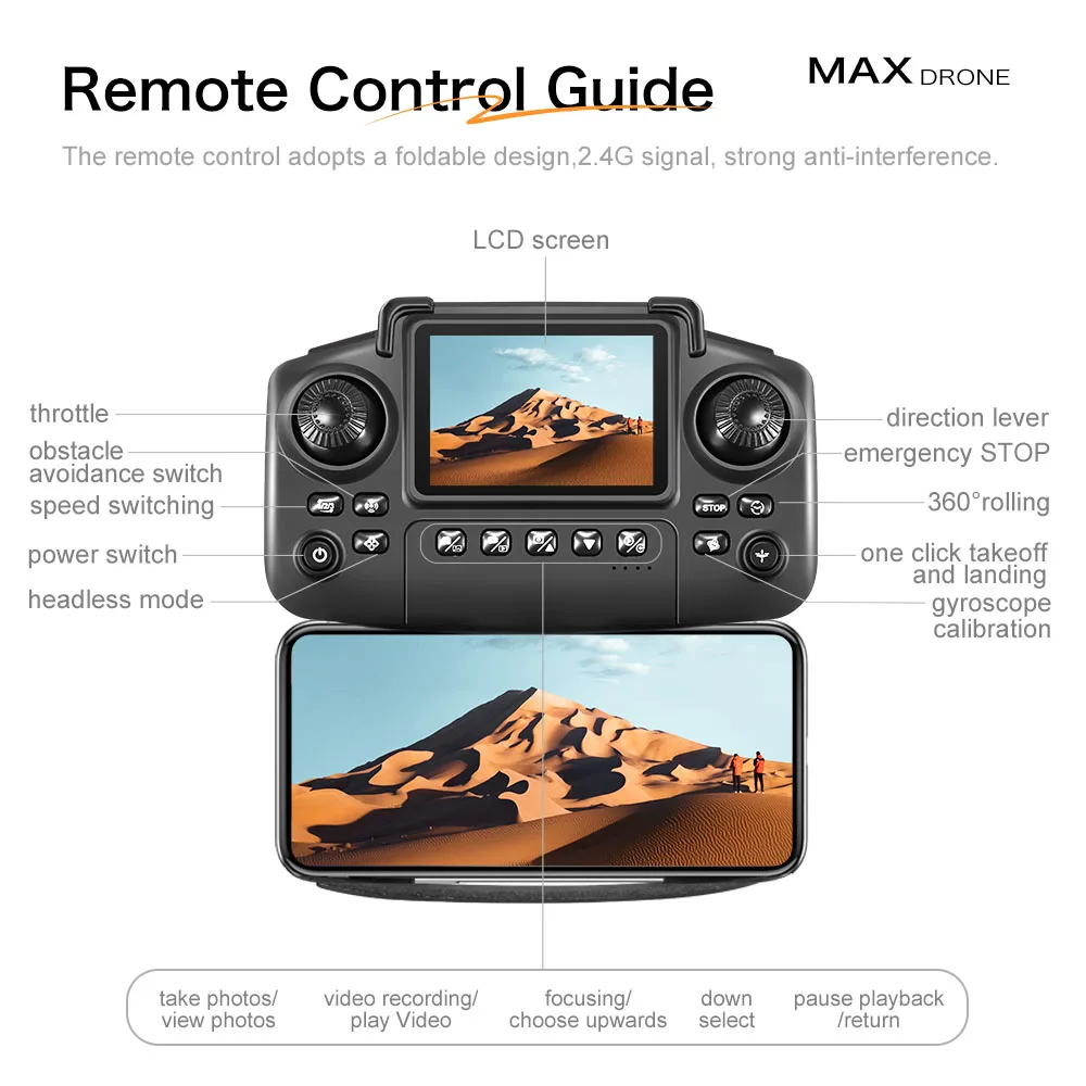 Xioami 4K Mini Drone with Camera Obstacle Avoidance RC Quadcopter - Sleek profile against neutral background