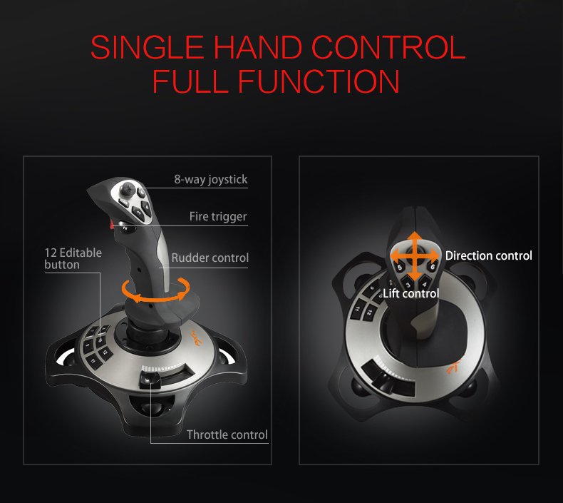 Flight Controller Simulator for PC Gaming - Side view of the item