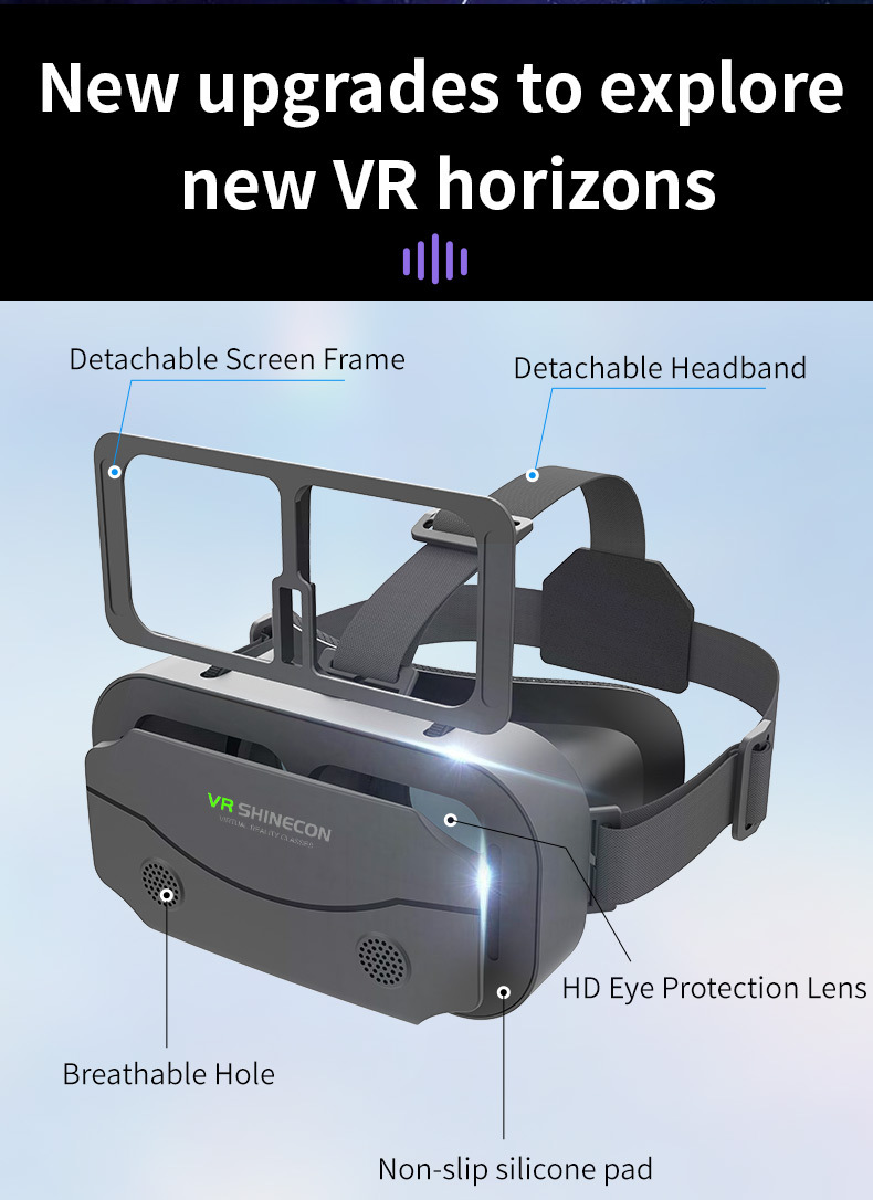 SHINECON VR headset lens adjustment feature detail