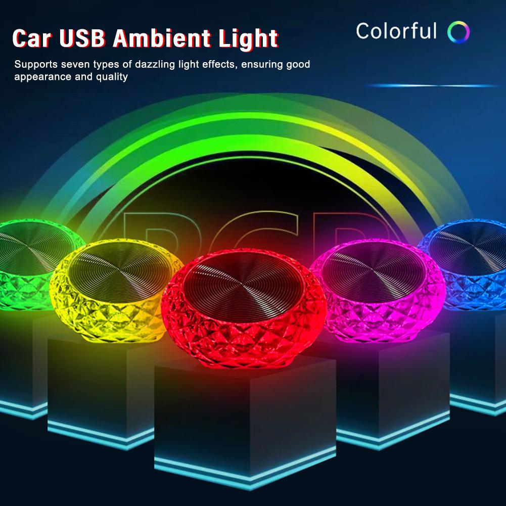 Car USB Ambient LED Lights Portable Mini Atmosphere Lamp - Product close-up for better view