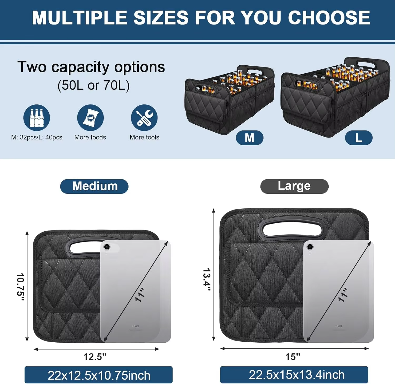 Car Trunk Organizer for SUV with 6 Pockets - High-quality product image