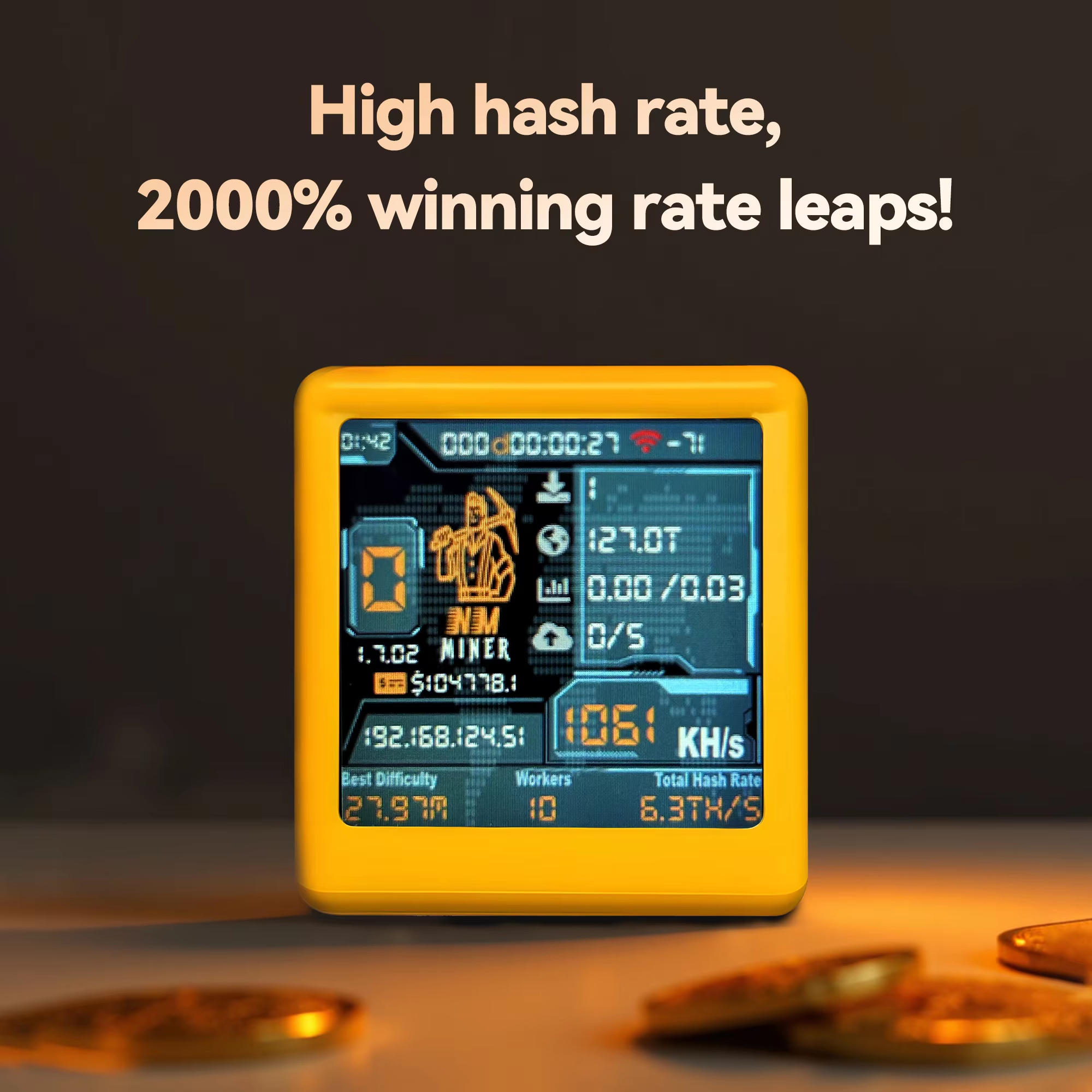 NMMiner Smart TV ESP32 BTC Solo Lottery Crypto Miner